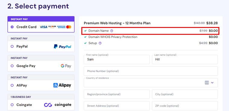 Add Payment Details