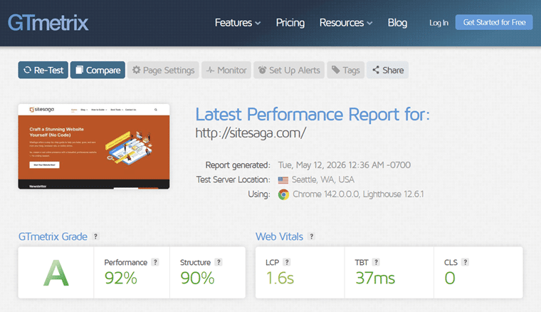 Example Of GTMatrix Report