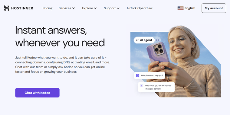Hostinger Contact Page