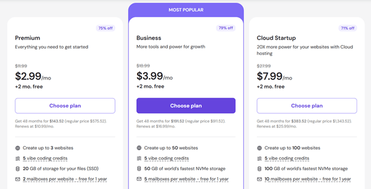Hostinger Shared Hosting Plans
