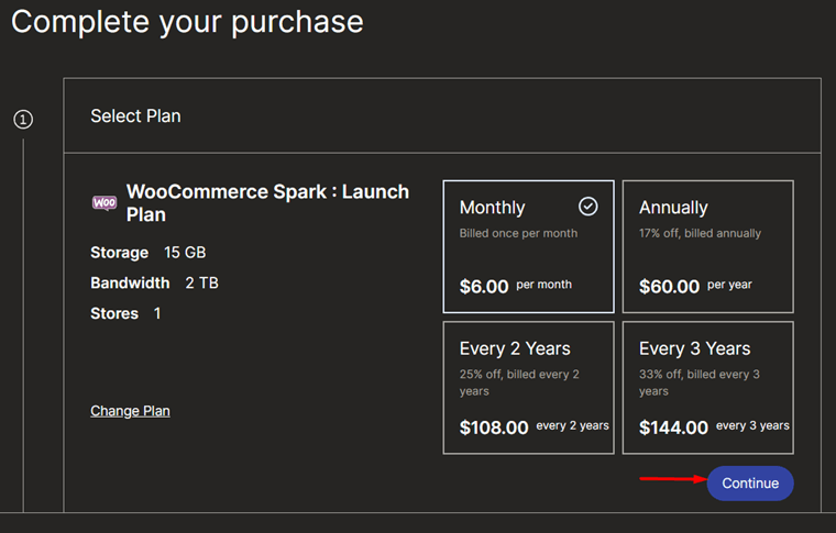 Select Plan During Purchase