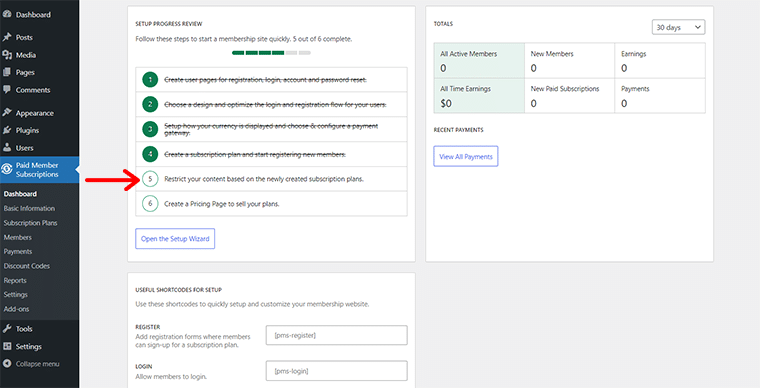 Click on Restrict Your Content Based on Newly Created Subscription Plans