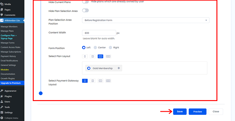 Configure Other Settings & Click on Save Button