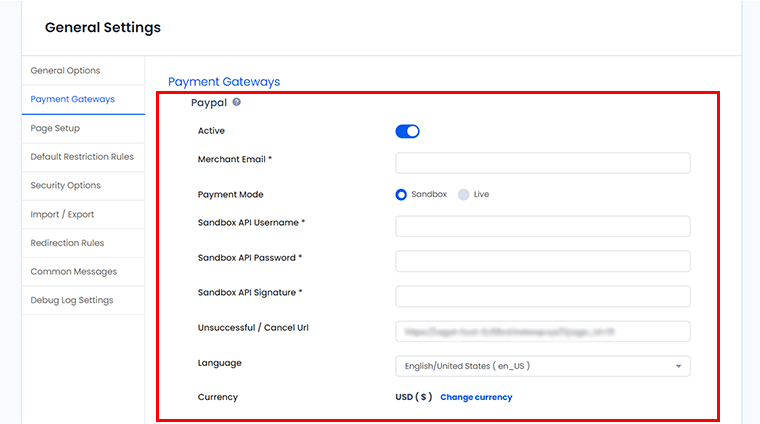 Configure Payment Gateways & Other Currency Options
