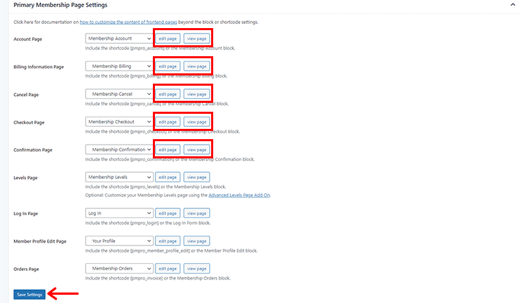 Configure Generated Pages As You Wish & Click on Save Settings