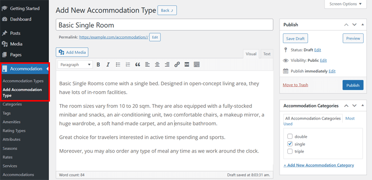 Add a New Accommodation Type