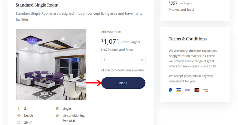Book and Confirm Reservation of Room
