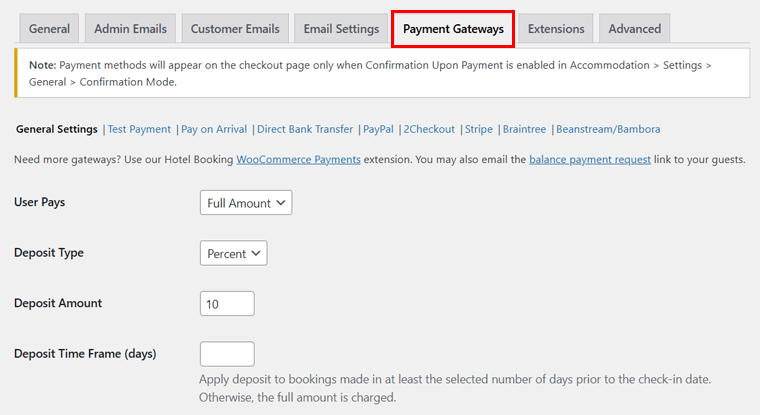 Payment Gateway Settings