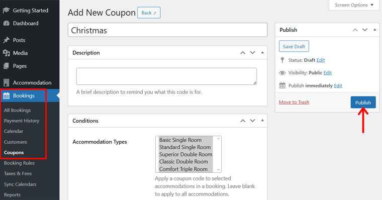Add and Publish Coupon