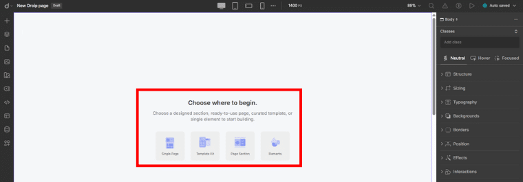 Droip Editor Options