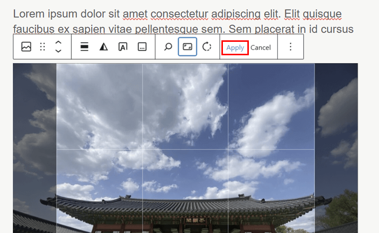 Apply Crop of Rotate of Image