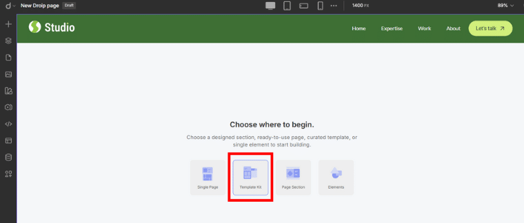 Choose Template Kit