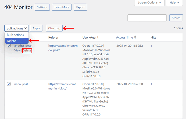 Different Options for Deletion