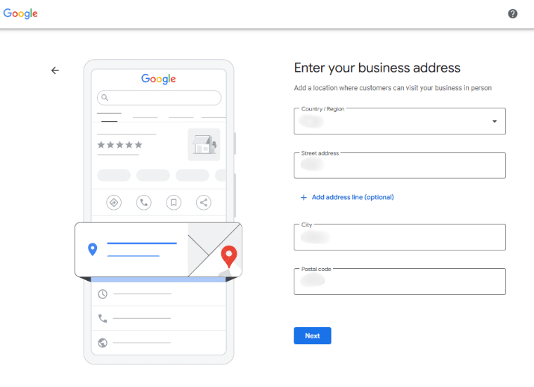 Enter Business Address