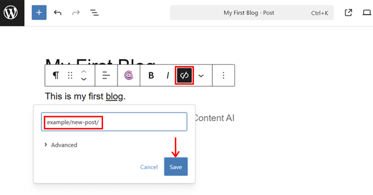 Fix the Internal Link