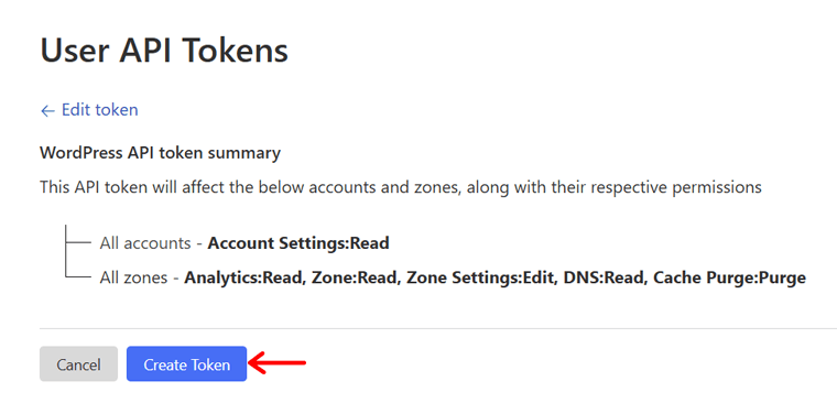 Check Summary and Generate the Token
