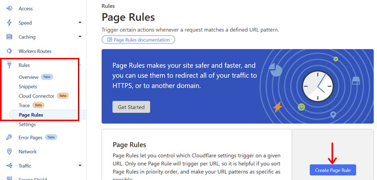 Create a Page Rule