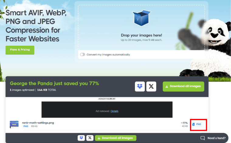 Download Images From TinyPNG