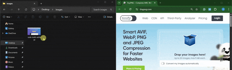 Drag and Drop Image to TinyPNG