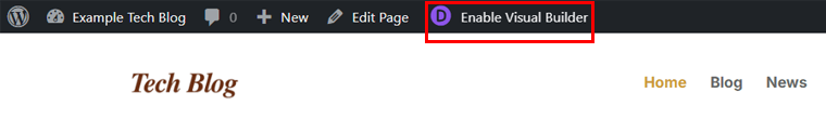 Enable the Visual Builder Option
