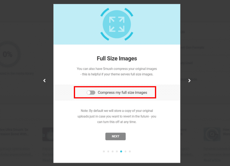 Enable/Disable Compress Full Size Image