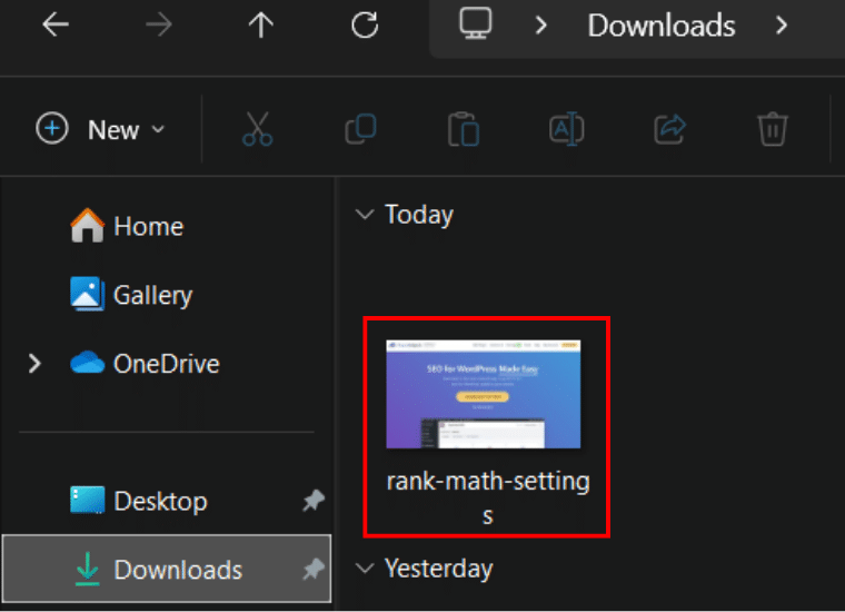 Find the Downloaded File