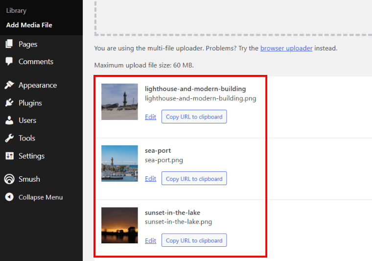 Image Uploaded to Media Library