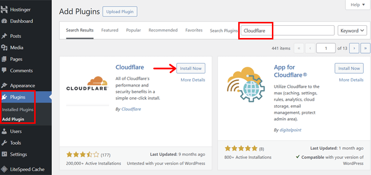 Install the Cloudflare Plugin