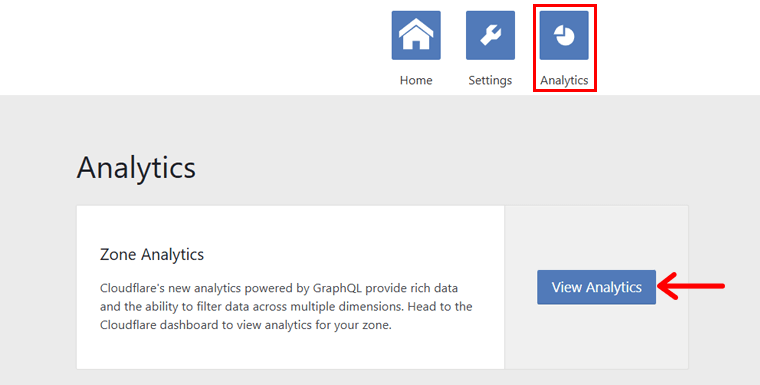 Press the View Analytics Button