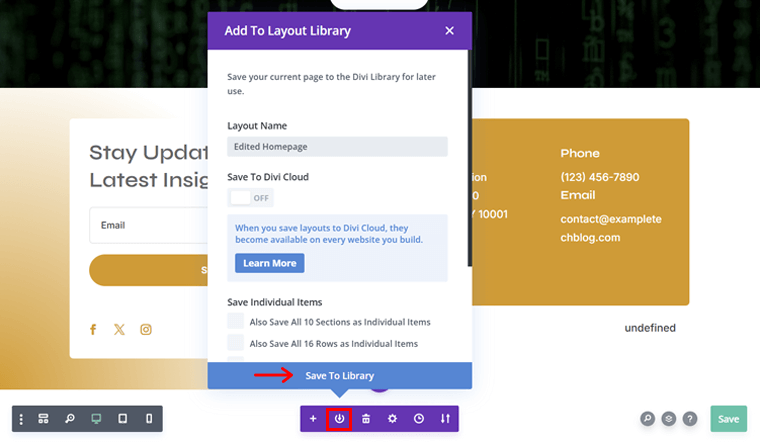 Save Page as a New Layout