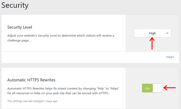 Security Configuration Options in the Cloudflare Plugin
