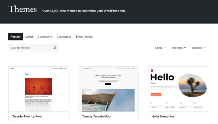 WordPress.org Themes Directory WordPress Theme Directory