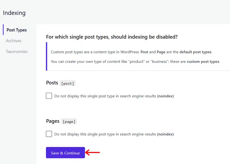 Indexing Post Types and Save