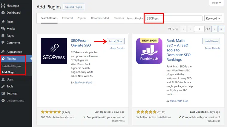 Install the SEOPress Plugin