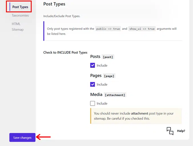 Post Types for Sitemaps