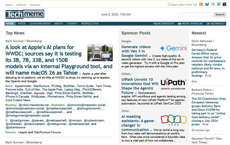 RSS Feed Site Example