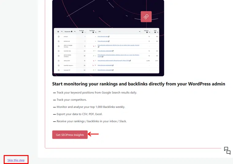 SEOInsights Enable or Skip
