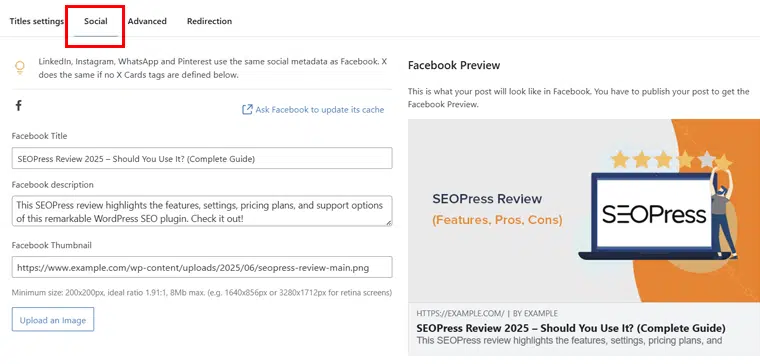 Social Preview of SEOPress