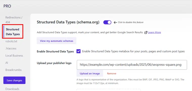 Structured Data Types - Schema