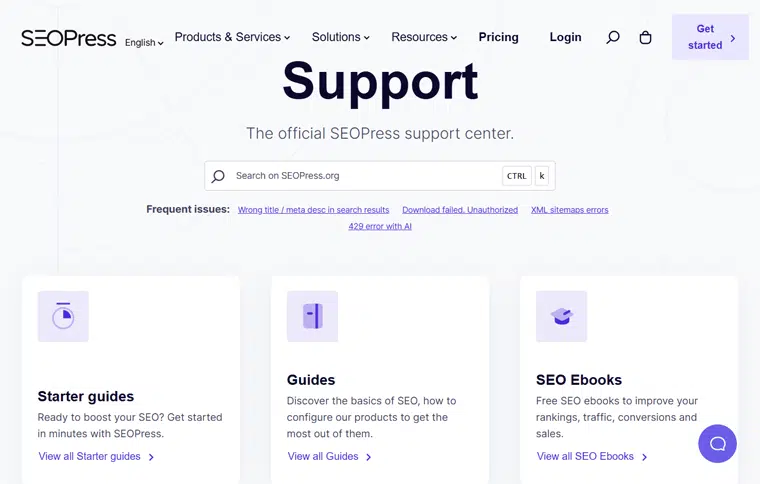 SEOPress Support Page