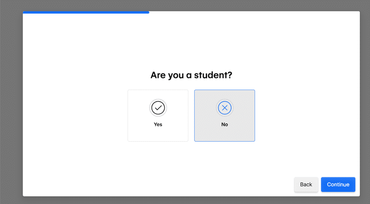 Choose If you're a Student or Not