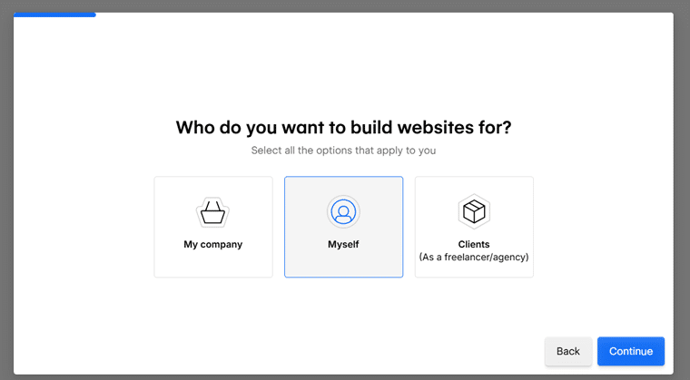 Choose Who You Are Building Site For