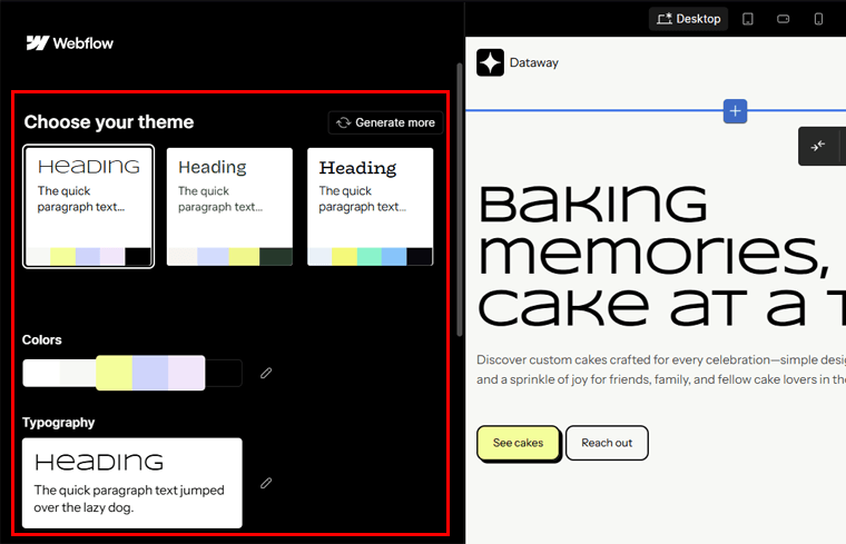 Customizable Themes of Webflow