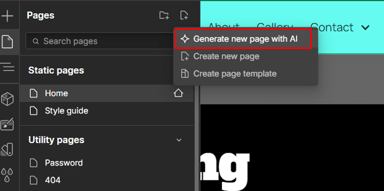 Generate New Page with AI