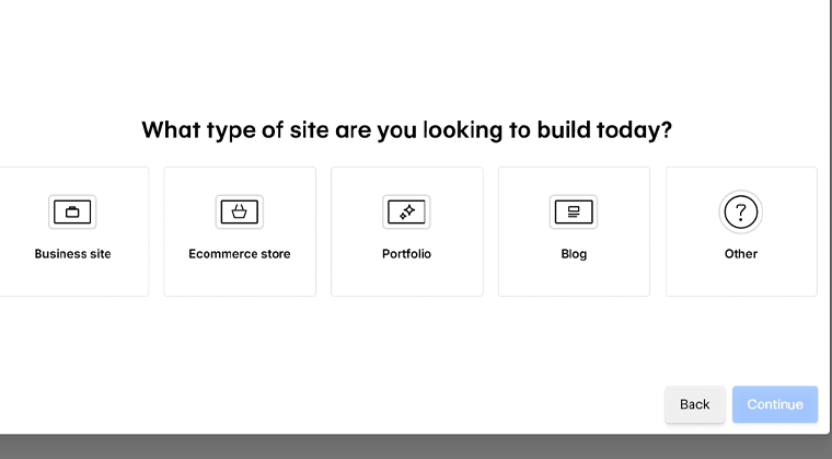 Select the Type of Site