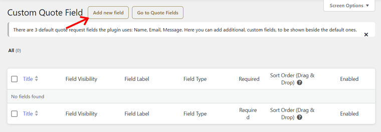 Add New Field for Quote
