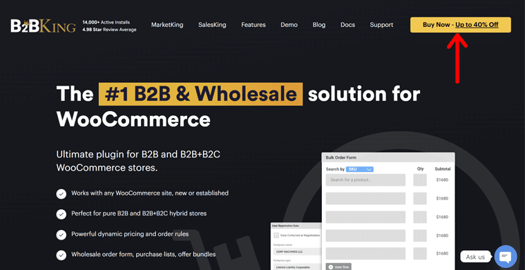 Click the Buy Now Button of B2BKing
