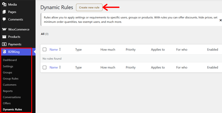 Create a New Dynamic Rule