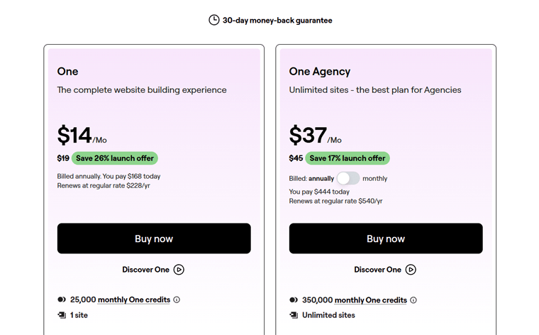 Elementor One Pricing Plans
