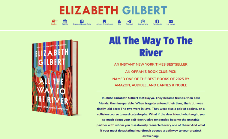 Elizabeth Gilbert Personal Website Examples